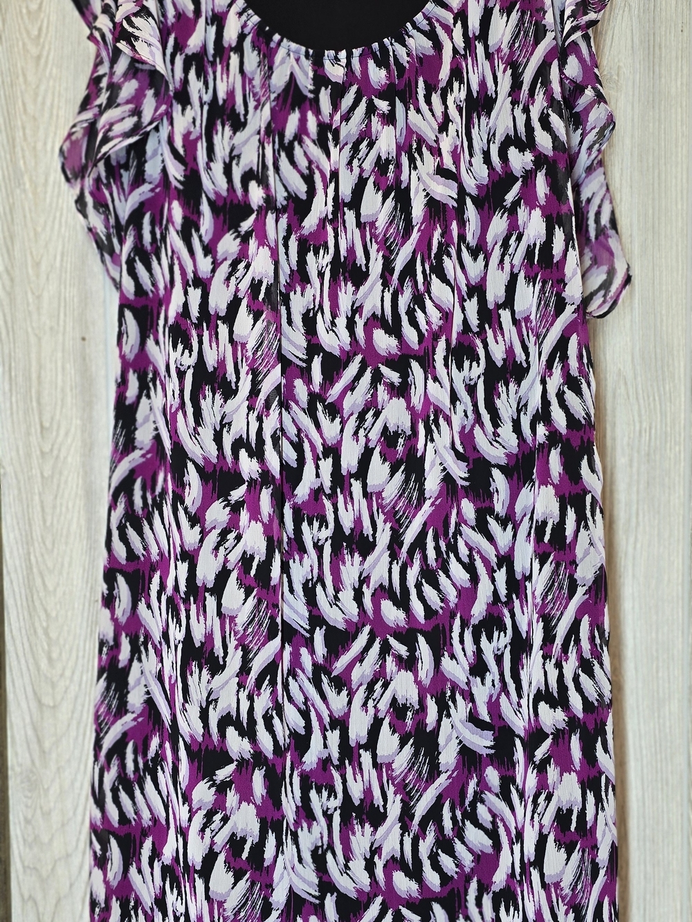 Merona Purple, Black & White Printed Women’s Blouse